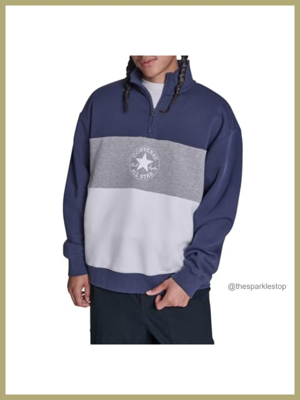 Men's Retro Half Zip Sweatshirt Cotton Polyester Relaxed Fit